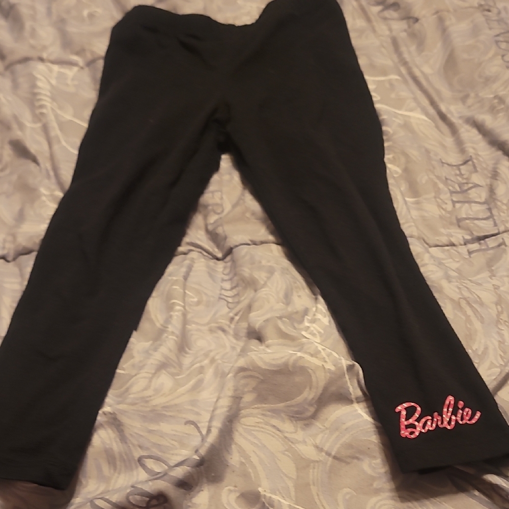 Barbie Black Leggings with Pink Logo